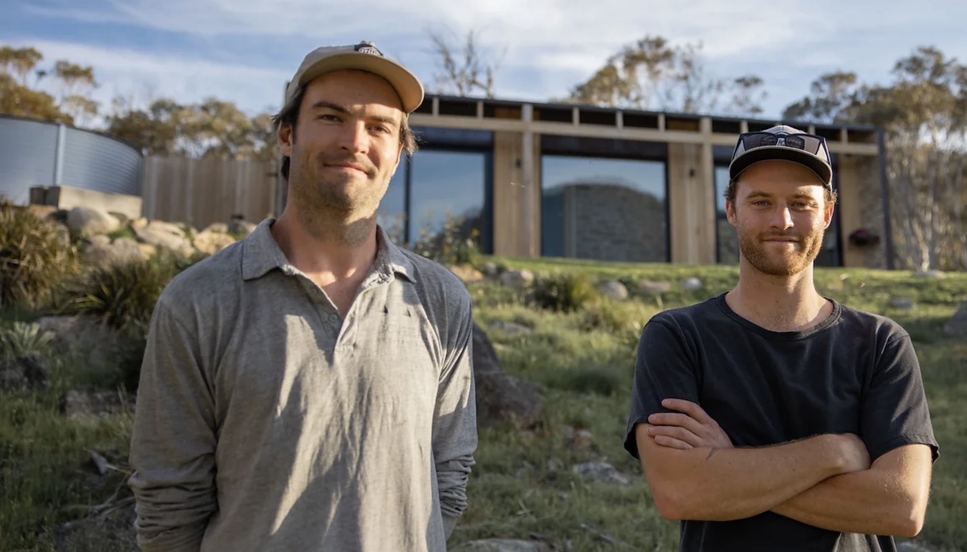 Dan and Mitch, owners of Crafters Cabins near Jindabyne