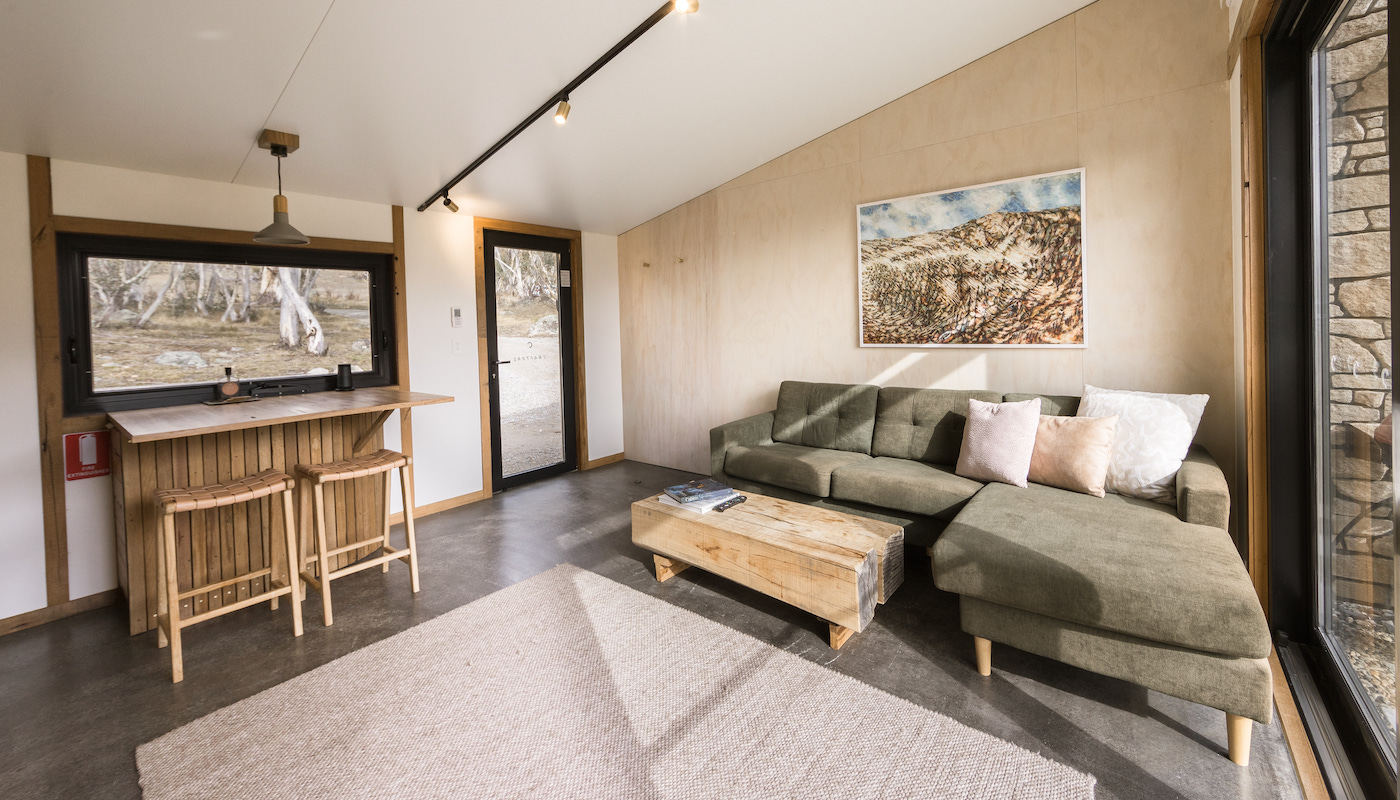 Romantic couples retreat in the Snowy Mountains bush